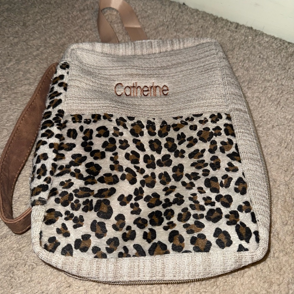 Leopard Print Personalized Bible Holder with Handle